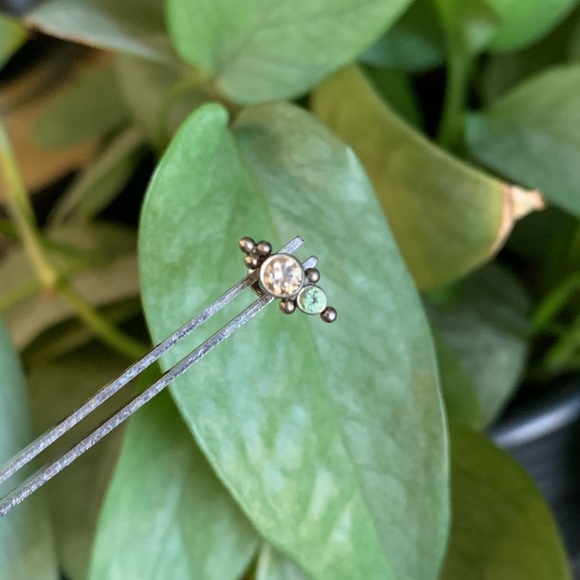 16g LeRoi “Haute Couture Bijoux” Custom internally-threaded titanium gem end - Picture 5 of 8